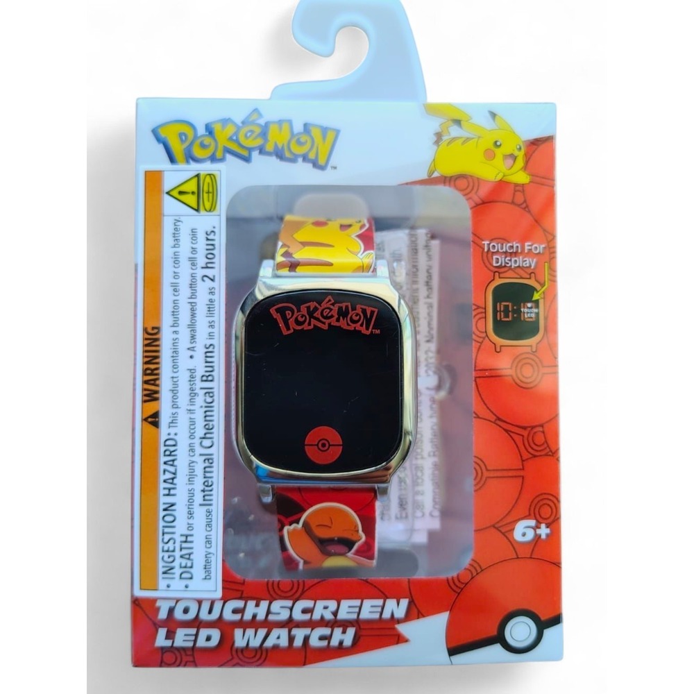Pokemon Kids LED Touchscreen Watch Pikachu Charmander Squirtle Accutime New NIB